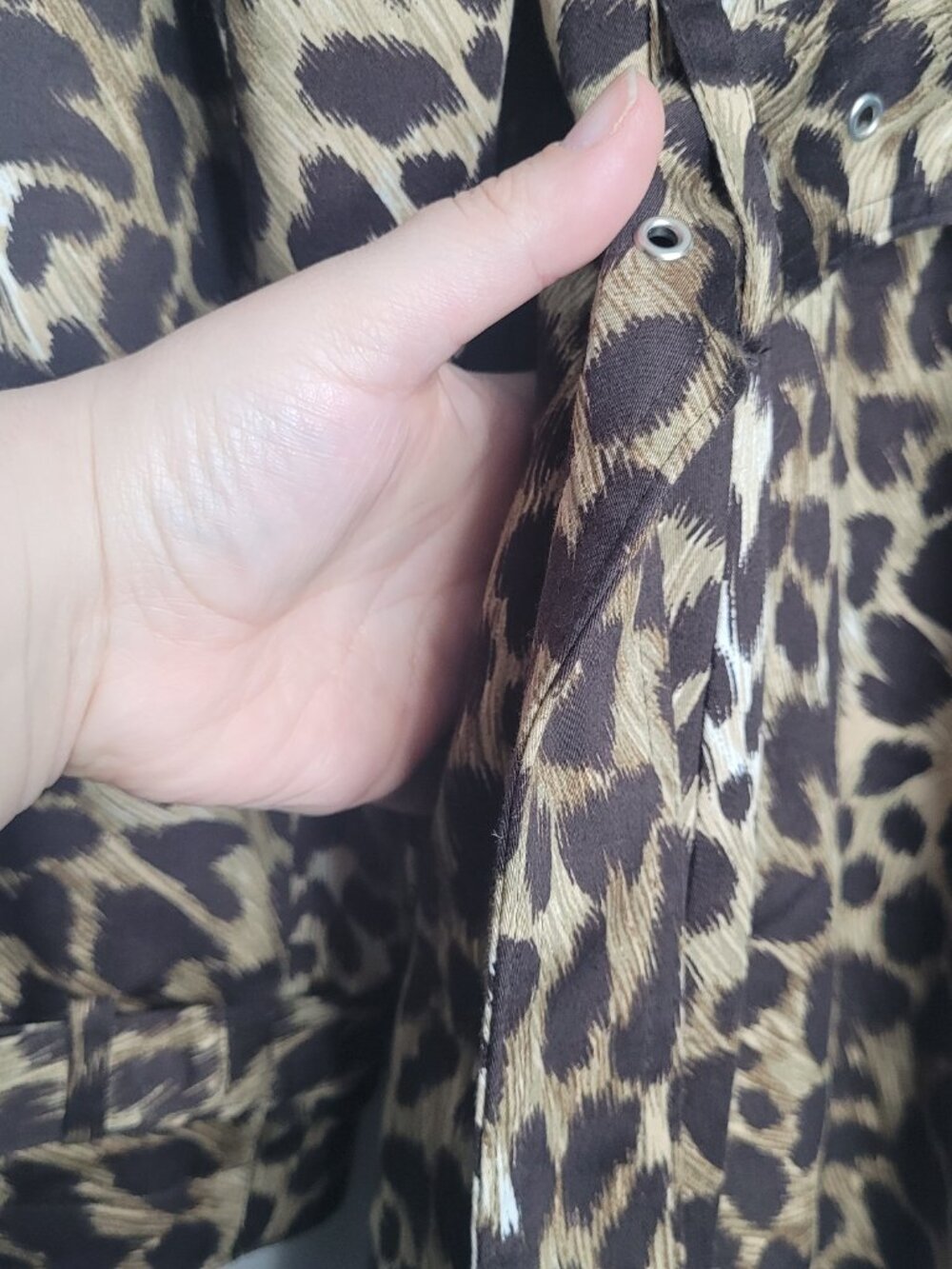 Michael Michael Kors cheetah animal print trench style lined coat size large - Picture 4 of 10